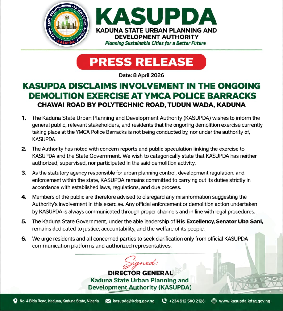 PRESS RELEASE